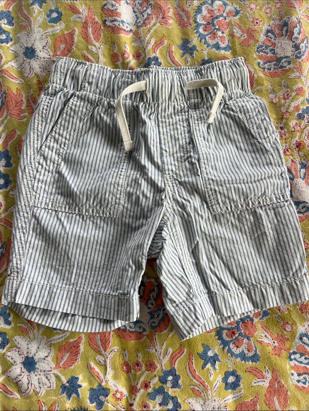 GAP Blue & White Striped Drawstring Shorts